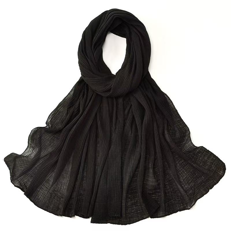 T1193 new polyester crepe long scarf ladies solid color thin breathable scarf spring and summer soft and comfortable headscarf