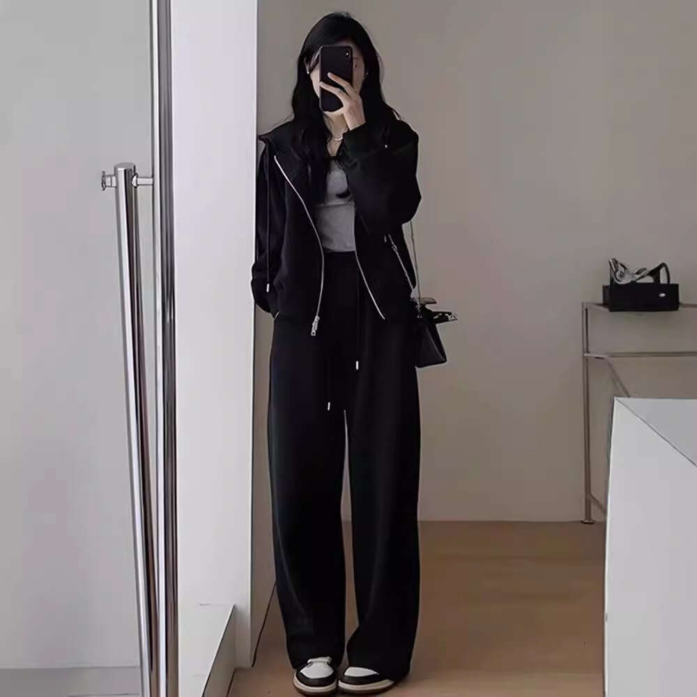 Early Autumn New Tea Outfit Plus Size Women's Fashion Trendy Salt Style Sweatshirt Two-Piece Set B5