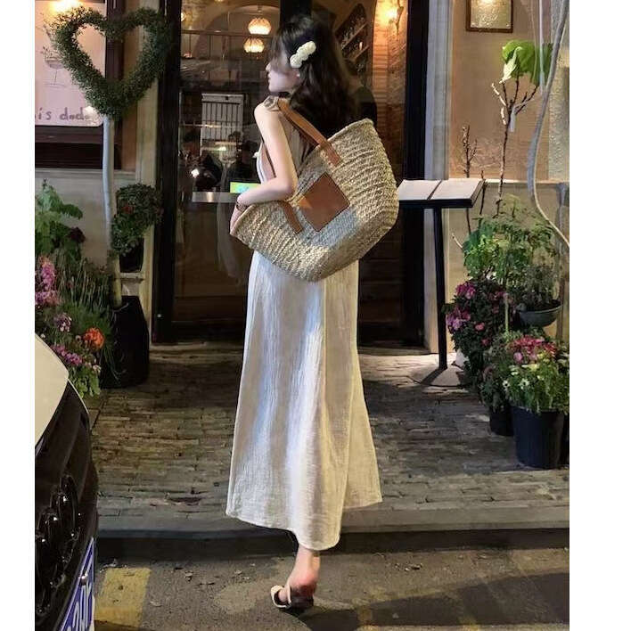 Elegant Sleeveless For Women, Age-Reducing, Petite, Summer New Style, Slimming, Beach Vacation Outfit, Strap Dress B5