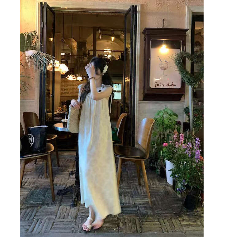 Elegant Sleeveless For Women, Age-Reducing, Petite, Summer New Style, Slimming, Beach Vacation Outfit, Strap Dress B5