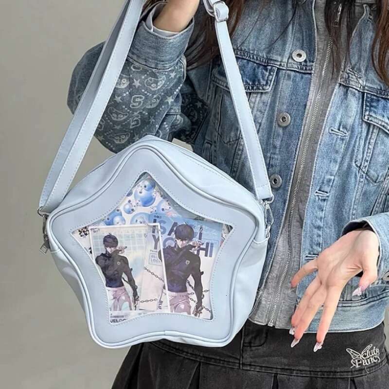 Y2K Cute Five Star Ita Women Sweet Trend Crossbody Popular Girl Transparent Bag Kawaii Personality Display Shoulder Bags