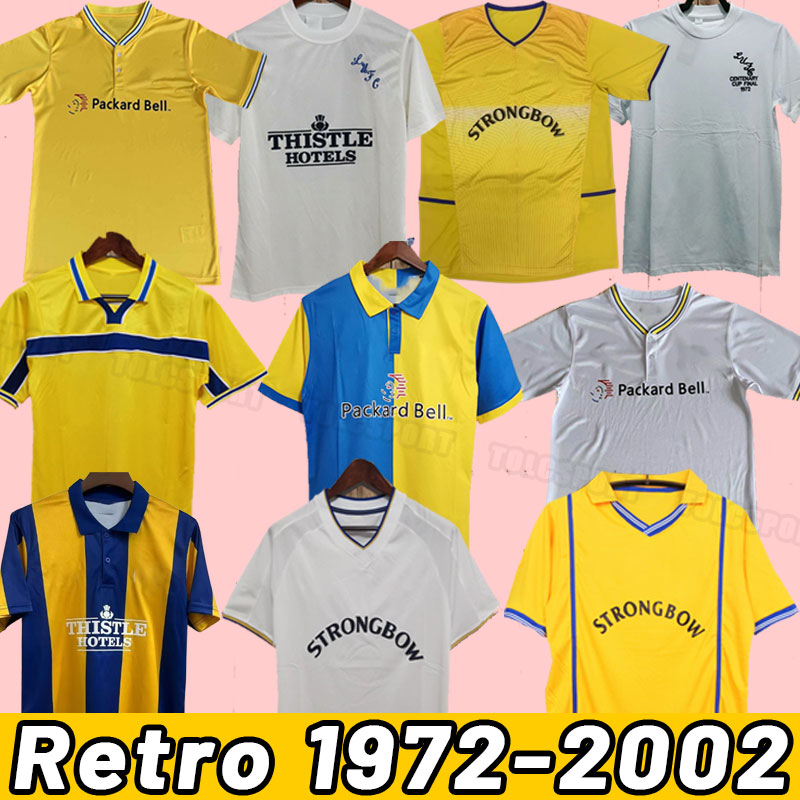2026 New HASSELBAINK Mens Retro Soccer Jerseys Home Leeds KEWELL HOPKIN Fotball Shirts Classic Memorial Adult Uniforms 00 02 88 90 91 92 93