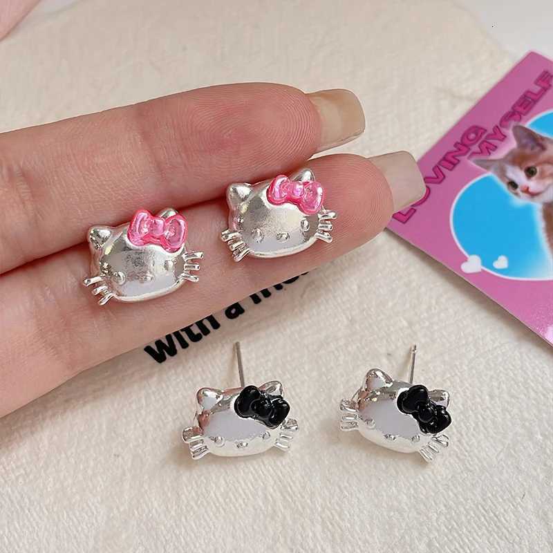 Sanrio 1Pair Kawaii Sanrio Hello Kitty Earrings Cute Cartoon Stud Earrings For Women Girls Trendy Party Jewelry Accessories Gift w250716