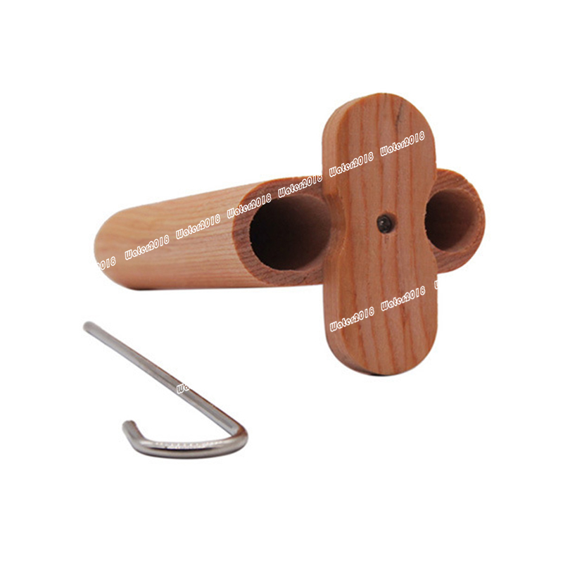 Wood Natural Handmade Wooden Dugout With Ceramic One Hitter Metal Cleaning Hook Tobacco Smoking Pipes Portable 104*46MM