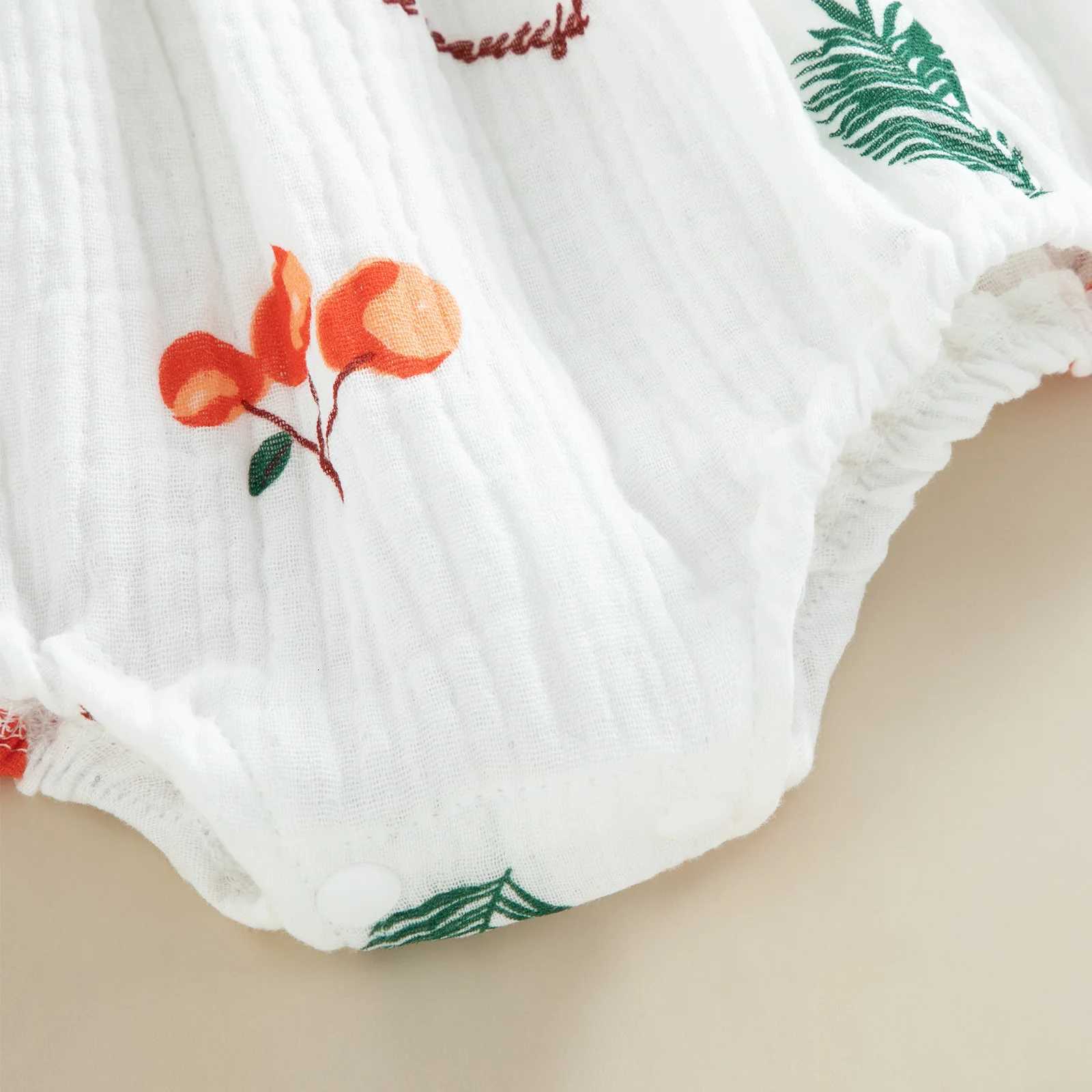 pudcoco Infant Newborn Baby Girl 2Pcs Summer Outfits Sleeveless Cherry/Carrot/Tree Print Romper with Headband 0-18M XJ250712