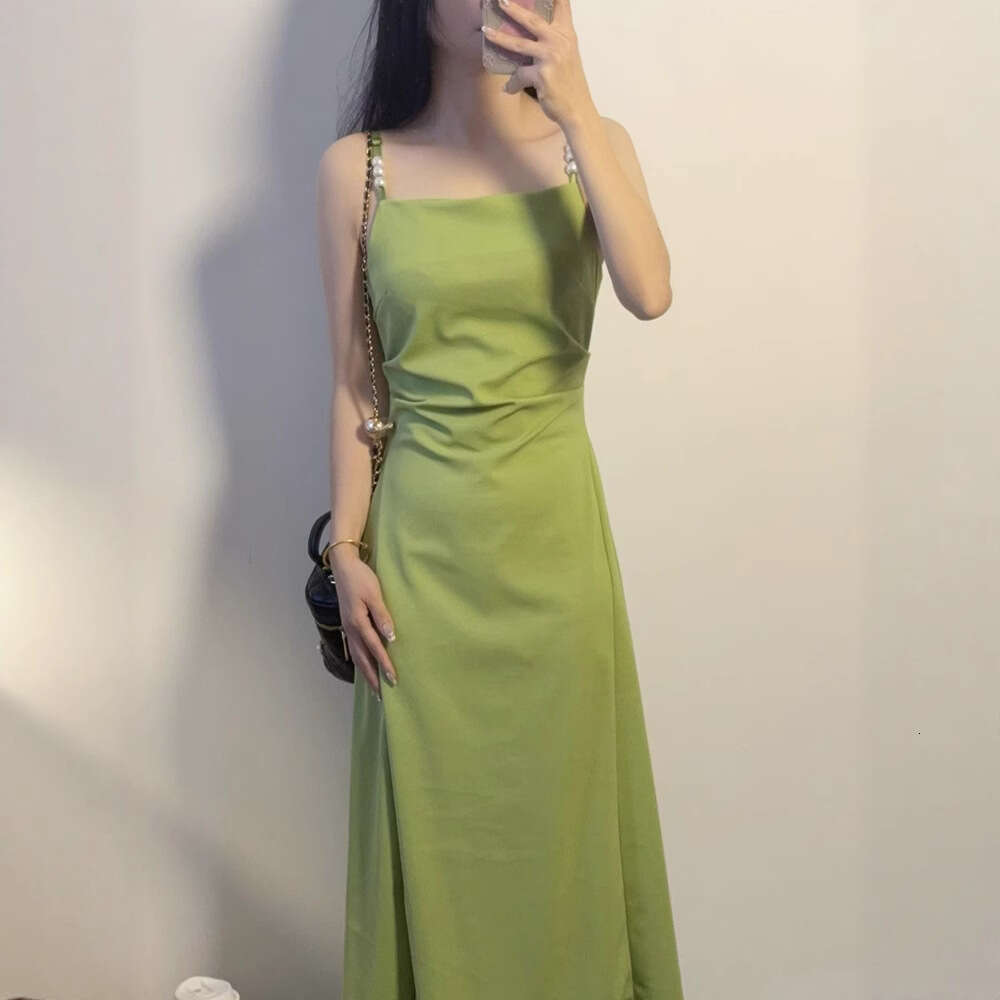 Strap For Women Summer New Waist-Cinching Slimming High-End Elegant Hepburn Style Little Black Dress B5