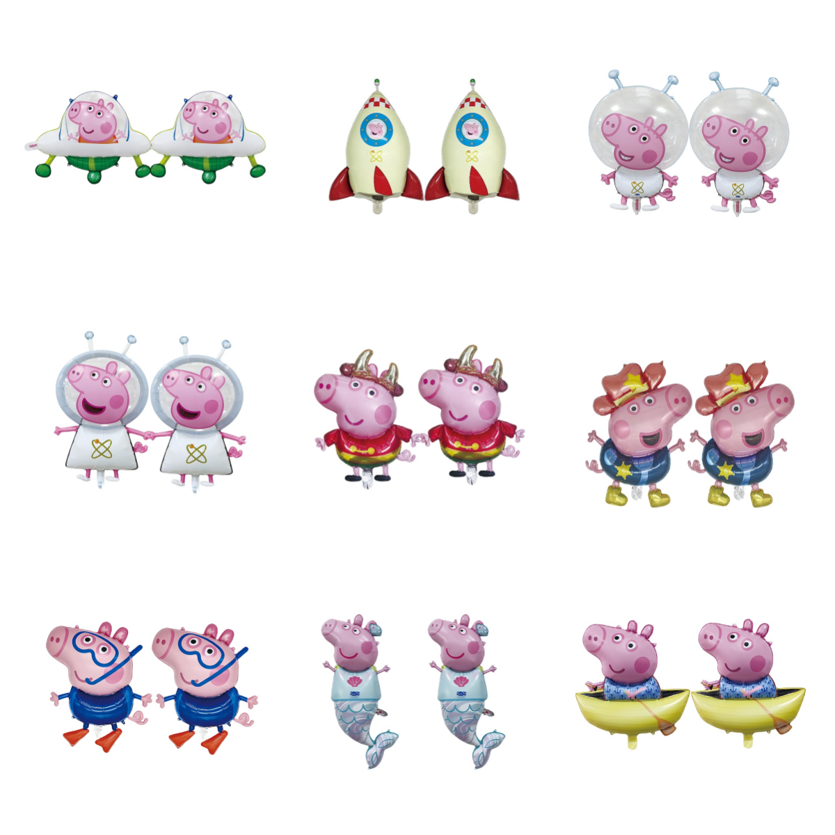 Pig Cartoon Balloons with Aluminum Foil for Party Decorations - Multiple Patterns Available