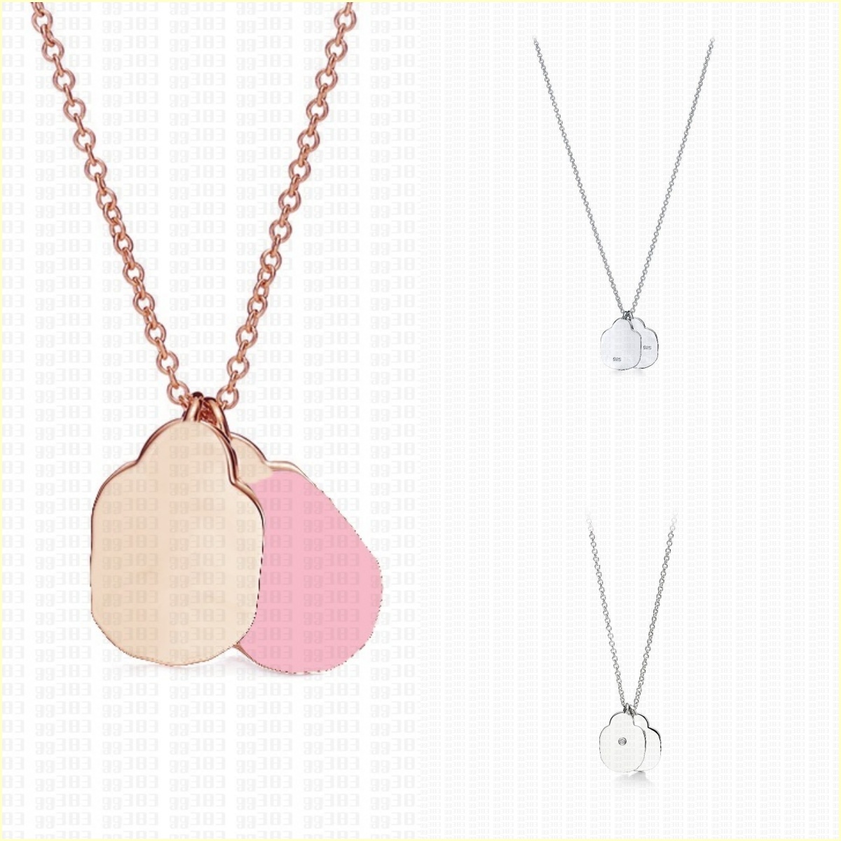 Necklace Womens Charming Necklaces Shape Gold Double Valentine Day Mothers' Day Birthday Gift Designer Jewelry Pendant Necklace Stesier diamonds a