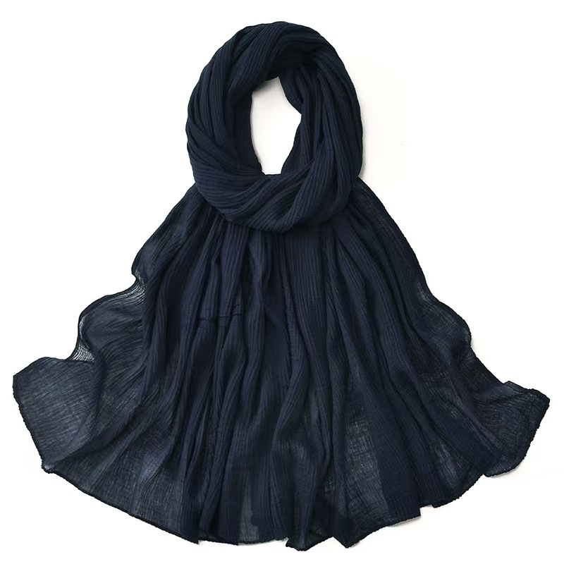 T1193 new polyester crepe long scarf ladies solid color thin breathable scarf spring and summer soft and comfortable headscarf