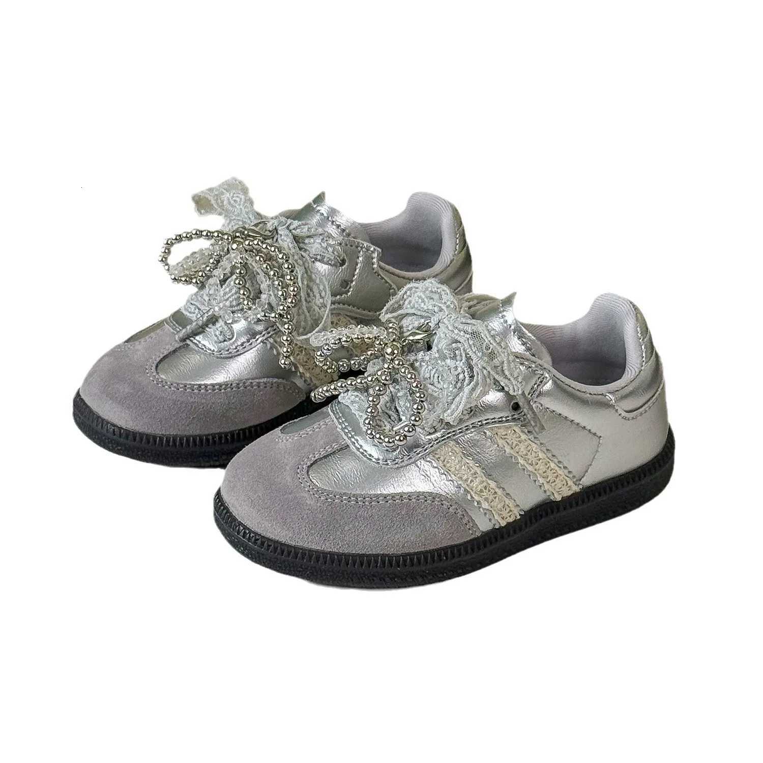 2025 Spring New Childrens Shoes Girls Casual Shoes Korean Version of Fashion Lace Bow Childrens Shoes XJ250712