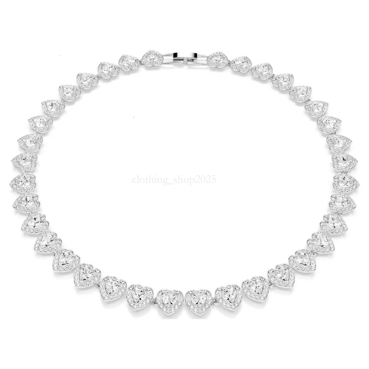 swarovs necklace Fashion swarvski Jewelry Series Set Heart Shaped Single Diamond Button Necklace High Version 546