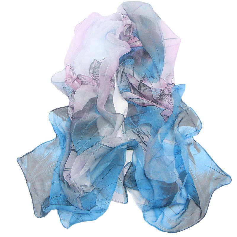 K1327 Foreign trade new scarf women spring and summer printed Georgette scarf gift activity small silk scarf European and American fashion all-match b