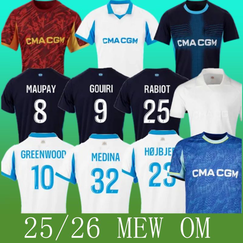 2025 26 Mmarseille Soccer jerseys GREENWOOD OUNAHI harit BALERDI maillot MarseilleES 25 26 OM football shirt man KIDS kit hommes enfants RONGIER home away GOUIRI