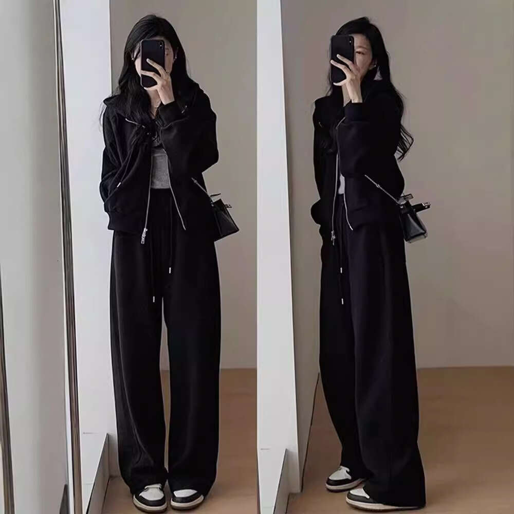 Early Autumn New Tea Outfit Plus Size Women's Fashion Trendy Salt Style Sweatshirt Two-Piece Set B5