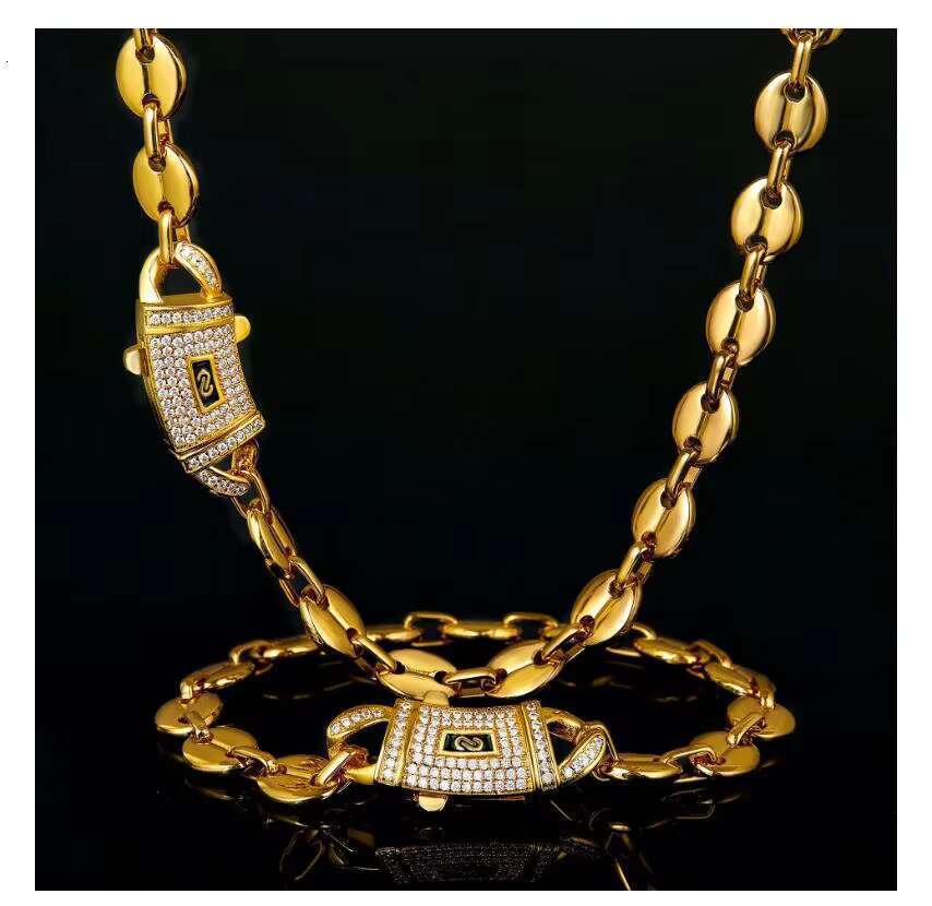 Waterproof Necklace 18k Gold Jewelry Cuban Link Chain Pig Nose Chain 6mm 8mm Cuban Chain Collar Y Pulsera Long Time No Fade