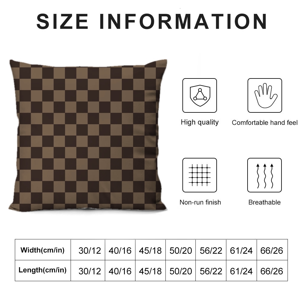 Lanjia Ddmythur Plush Pillowcase Pillow Cover With Brown Checkered Pattern Ef D