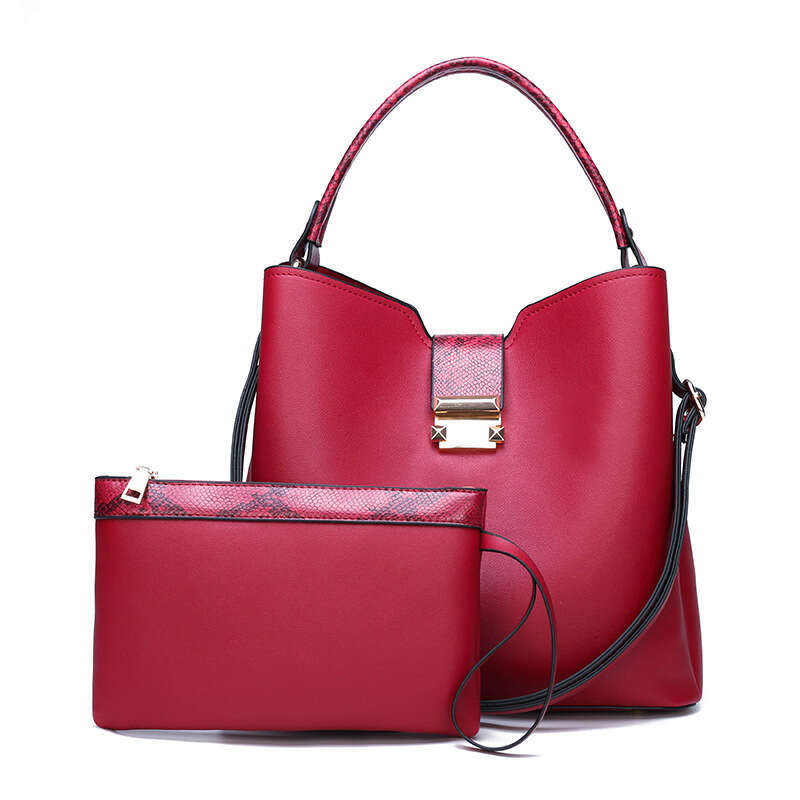 New 2-piece Set Korean Style Single Shoulder Crossbody Handheld PU Women's Bucket Bag
