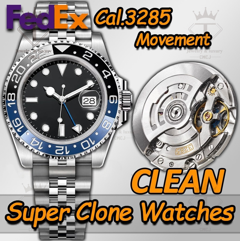 Men Watches Men Luxury Designer Watches Supre Quality Top Luxury CLean Factory V3 Watch Automatic Cal.3285 Movement Ceramic Bezel Luminous Diving 100M Watch With box