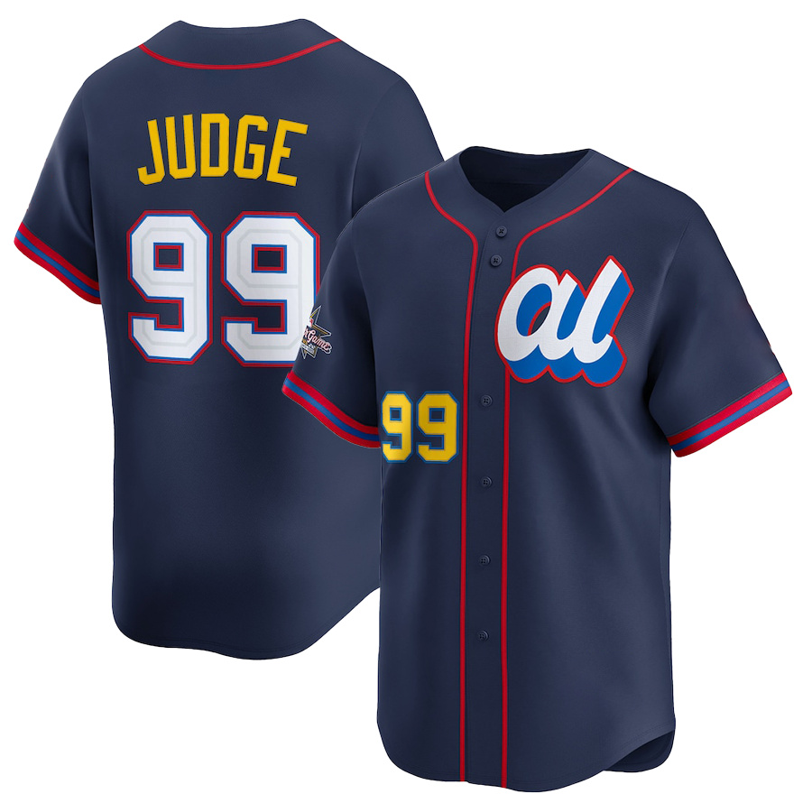 Aaron Judge Vladimir Guerrero Jr 2025 All-Star Baseball Jerseys Bobby Witt Jr Alex Bregman Max Fried Yusei Kikuchi Alejandro Kirk Randy Arozarena Hunter Brown