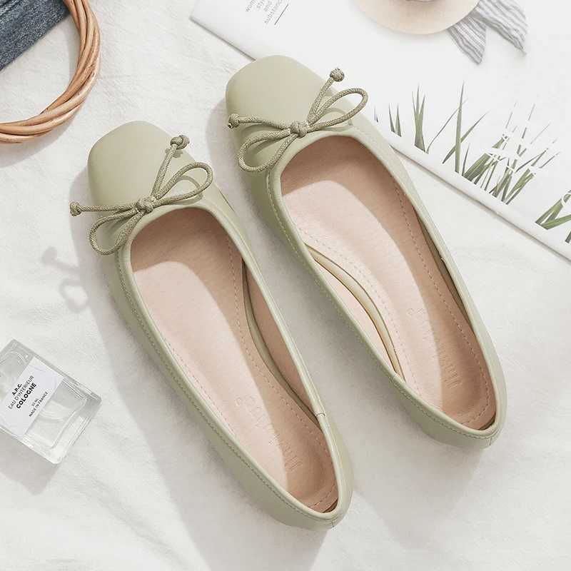 Women Flats Square Head Bowknot Pink Ballet Flats for Women Small Size 31 32 33 34 Big Size 44 45 46 Solid Color Soft Sole BowXJ250712