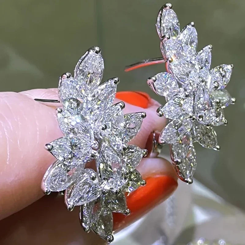 Huitan Bling Cubic Zirconia Crystal Earrings for Women Romantic Bridal Wedding Earrings Trendy Jewelry Fancy Gift 250708