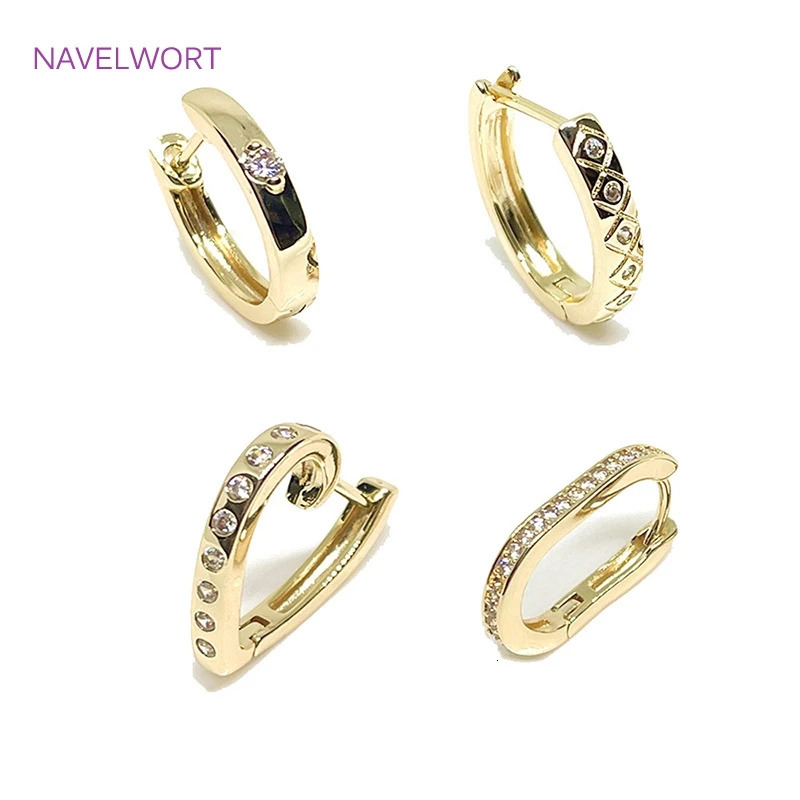 Fashion Gold Plated Geometric Square/Heart Cubic Zirconia Hoop Earrings Brass Metal Crystal Huggie Earrings Jewelry For Women 250708