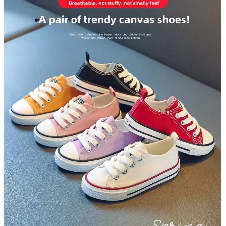 2024 Spring New Childrens Low-top Canvas Shoes Sle White Candy Color Mens Womens Childrens Parent-child Board Shoes XJ250712