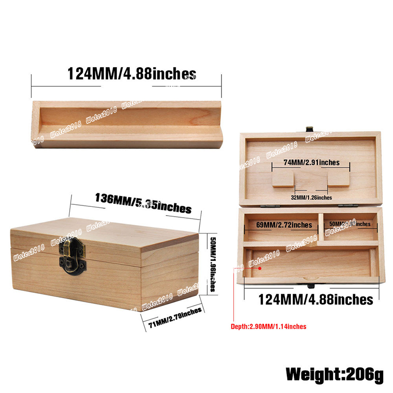 Natural Handmade Tobacco Wooden Stash Case Box Rolling Tray Wood Tobacco Herb Box Smoke Pipe Accessories 173*120*50MM