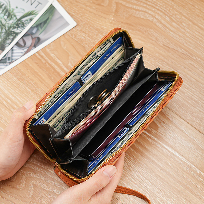 Ladies Wristlet Wallet - Designer Inspired Fresh Floral, Multi-Functional Card Slots & Phone Sleeve Crossbody Purse Free Shipping