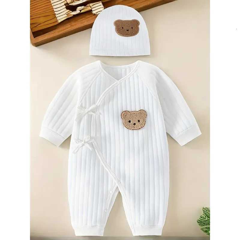 All Seasons Cute Infant Newborn Baby Romper Baby Boy Girl Bear Cotton Jumpsuit with Hat XJ250712