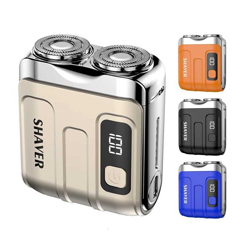 Travel Electric Shaver for Men Double Floating Magnetic Portable Beard Knife Rechargeable Mini Rotary Electric Razor G250712