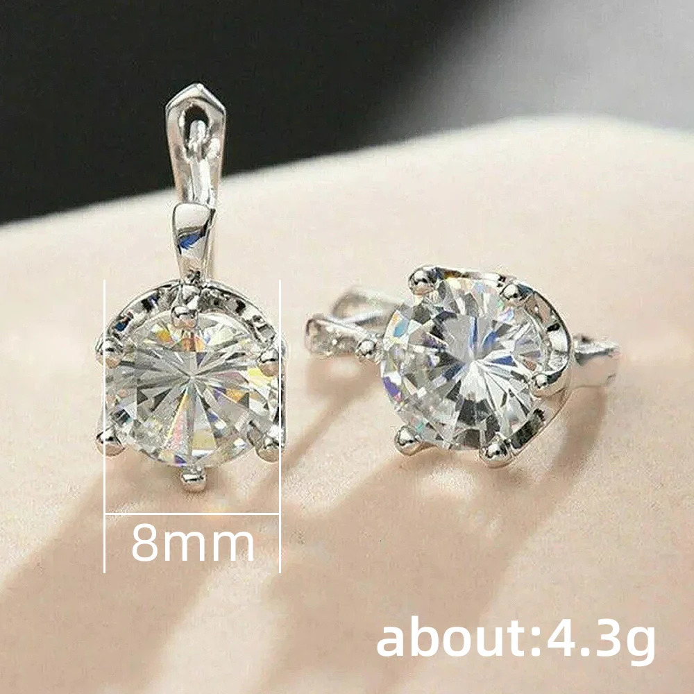 Huitan Round Cubic Zirconia Hoop Earrings for Women Fashion Contracted n Silver Color Earrings Jewelry Wholesale Lot 250708
