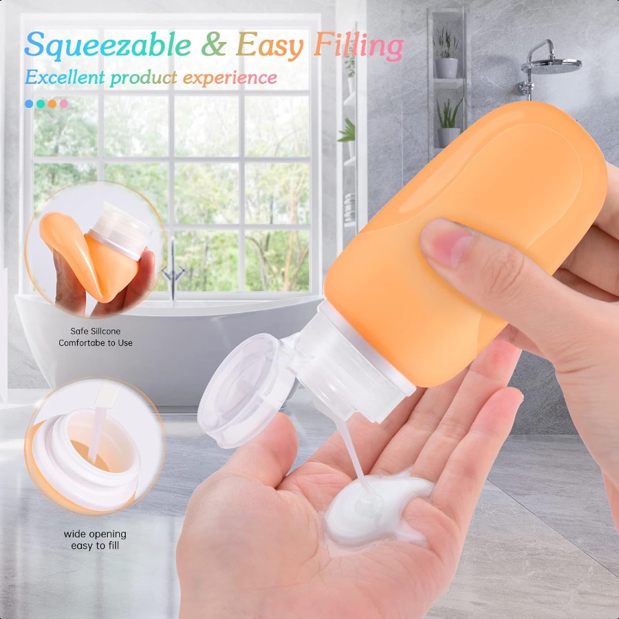 Travel Bottles Set for Toiletries Tsa Approved Travel Size Containers BPA Free Leak Proof Refillable Liquid Silicone Squeezable
