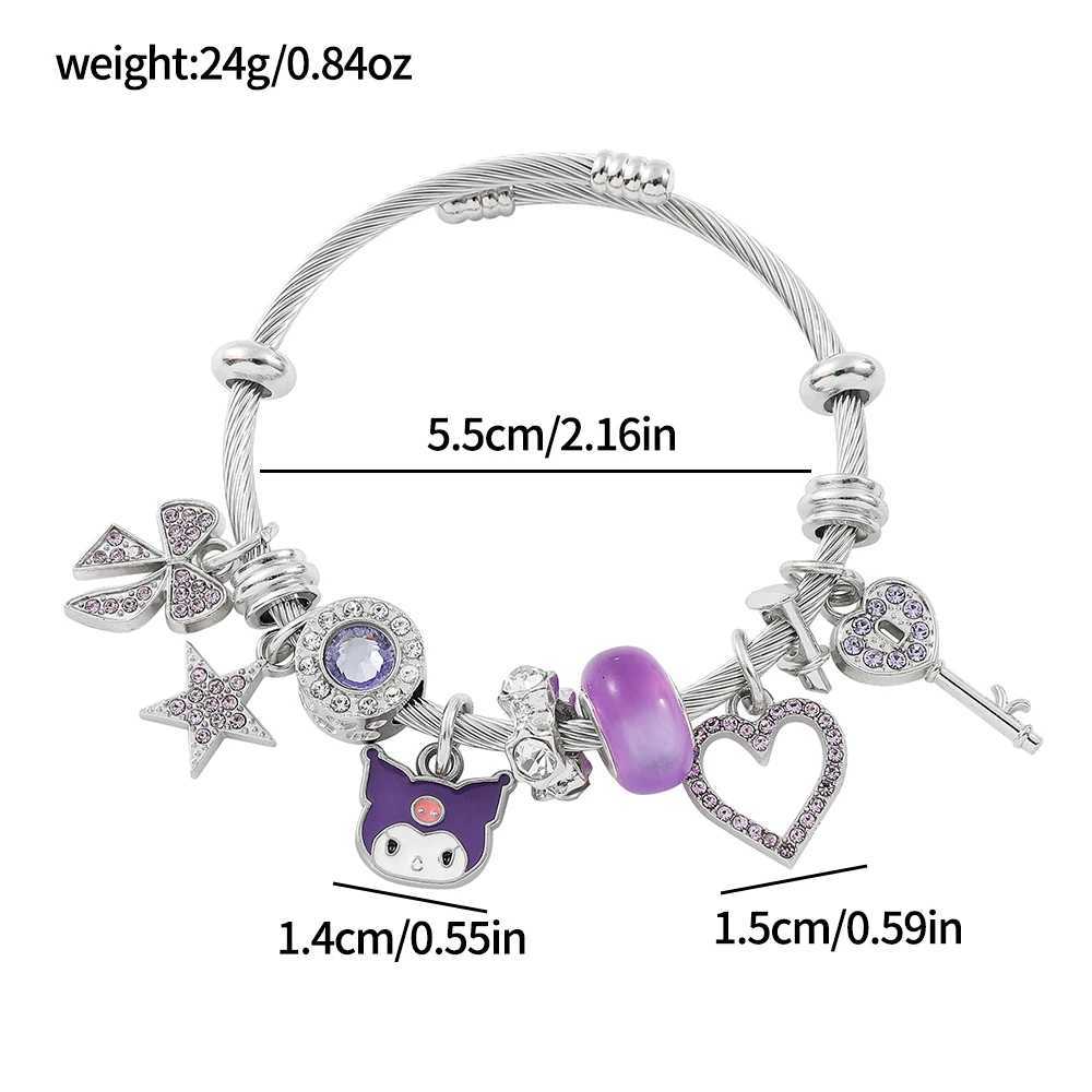 Sanrio Melody Kuromi Cinnamoroll Bracelet for Women Cartoon Anime Action Figures Jewelry Birthday Accessories Gift w250716