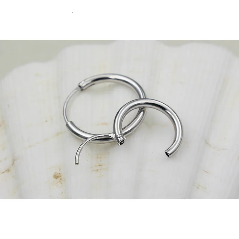 Earrings Silver 925 Simple Circle Statement Geometric Hoop Earrings For Men And Women Personalized Hip Pop Punk Jewelry 250708