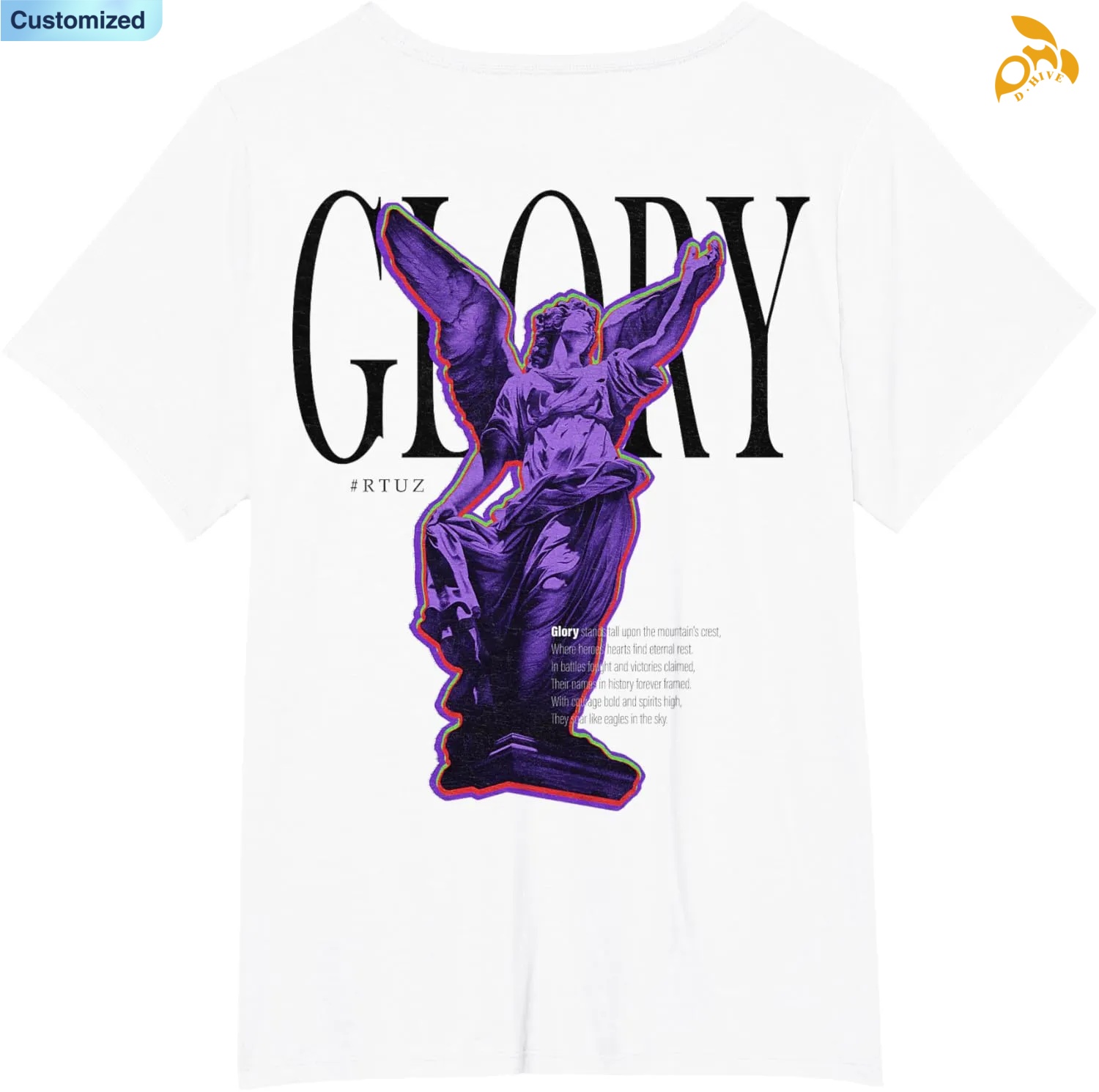 Free shipping for Men's women Hip Hop Vintage Edgy Urban Y2K Back Print Streetwear Angel T Shirt many code