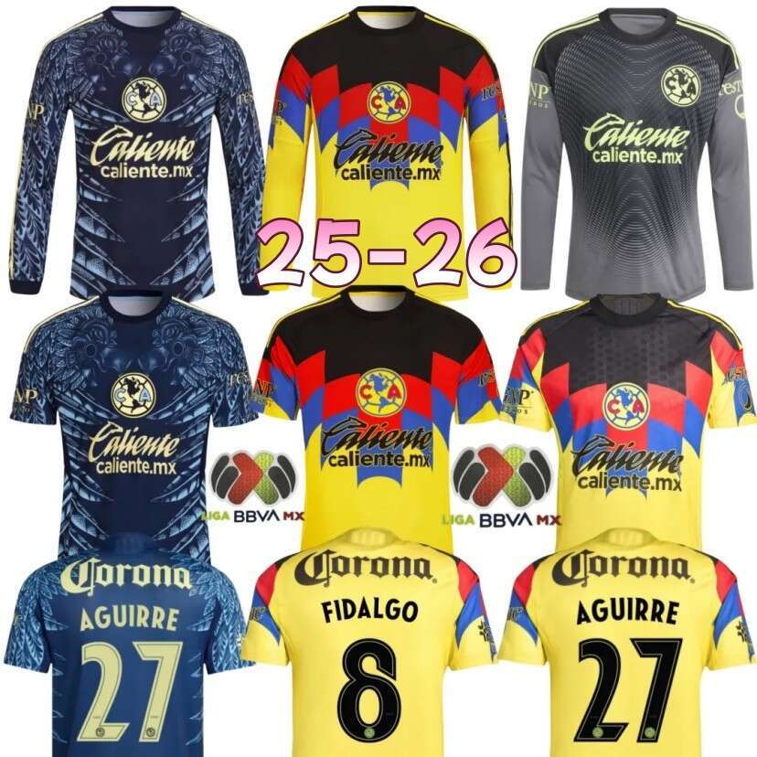 25 26 Club America Soccer Jerseys Liga MX HENRY J.QUINONES D.VALDES A.ZENDEJAS FIDALGO 2025 HOME AWAY Maillot Fans Slim Player Version fans Football
