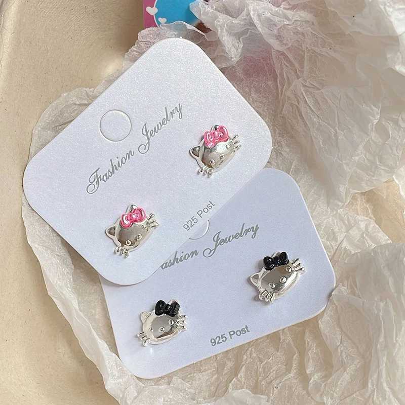 Sanrio 1Pair Kawaii Sanrio Hello Kitty Earrings Cute Cartoon Stud Earrings For Women Girls Trendy Party Jewelry Accessories Gift w250716