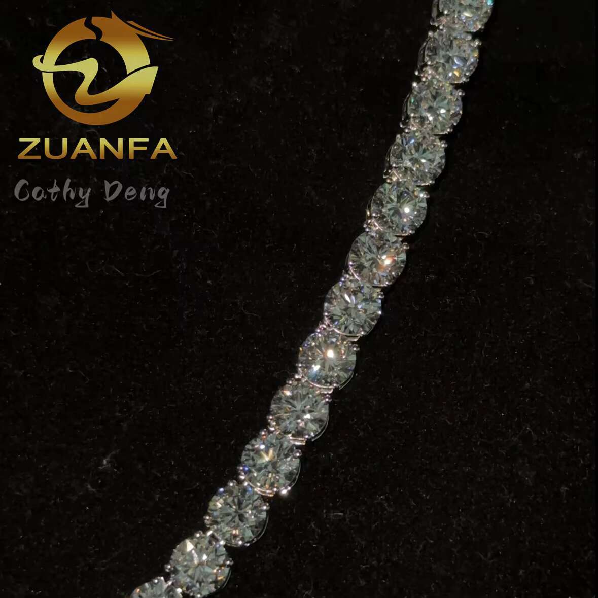 Deluxe 7mm IGI Lab Grown Diamond 925 Silver Tennis Necklace Fashion Hip Hop Jewelry CVD Diamond Tennis Chain - view 5