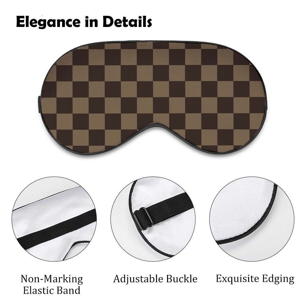 ddmythur brown eye mask with a checkered pattern
