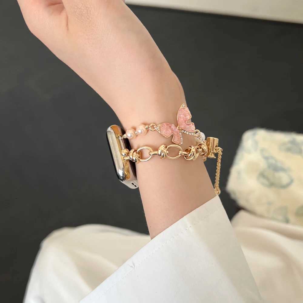 Diamond Strap for iWatch 10 9 8 7 42mm 45 46mm 49mm Pearl Wen Band for Apple Watch 38 40 41mm 6 5 SE 4 watchband Y250712