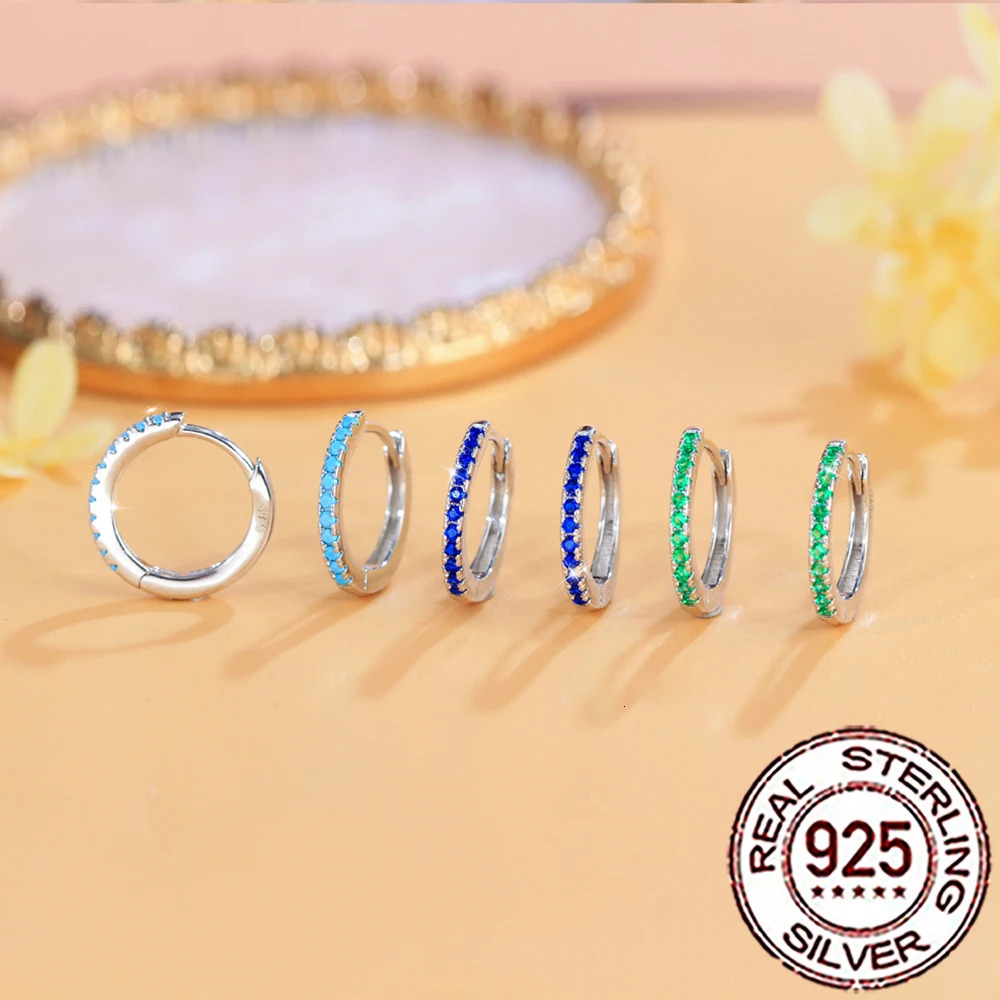 CWWZircons Pure 925 Sterling Silver Simple Fashion CZ Crystal Round Hoop Earrings for Women Girls Fine Jewelry Accessories SE031 250708