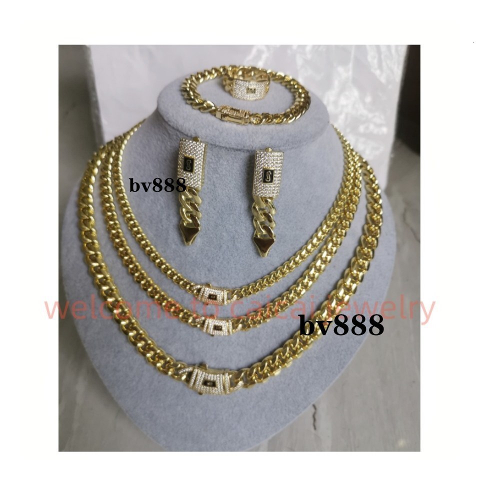 Trendy Anklet Bracelet Necklace14k Gold Jewelry Cuban Link Chain Gold Cuban Miami Chain 6mm -14mm Gold Monaco Chain Unisex