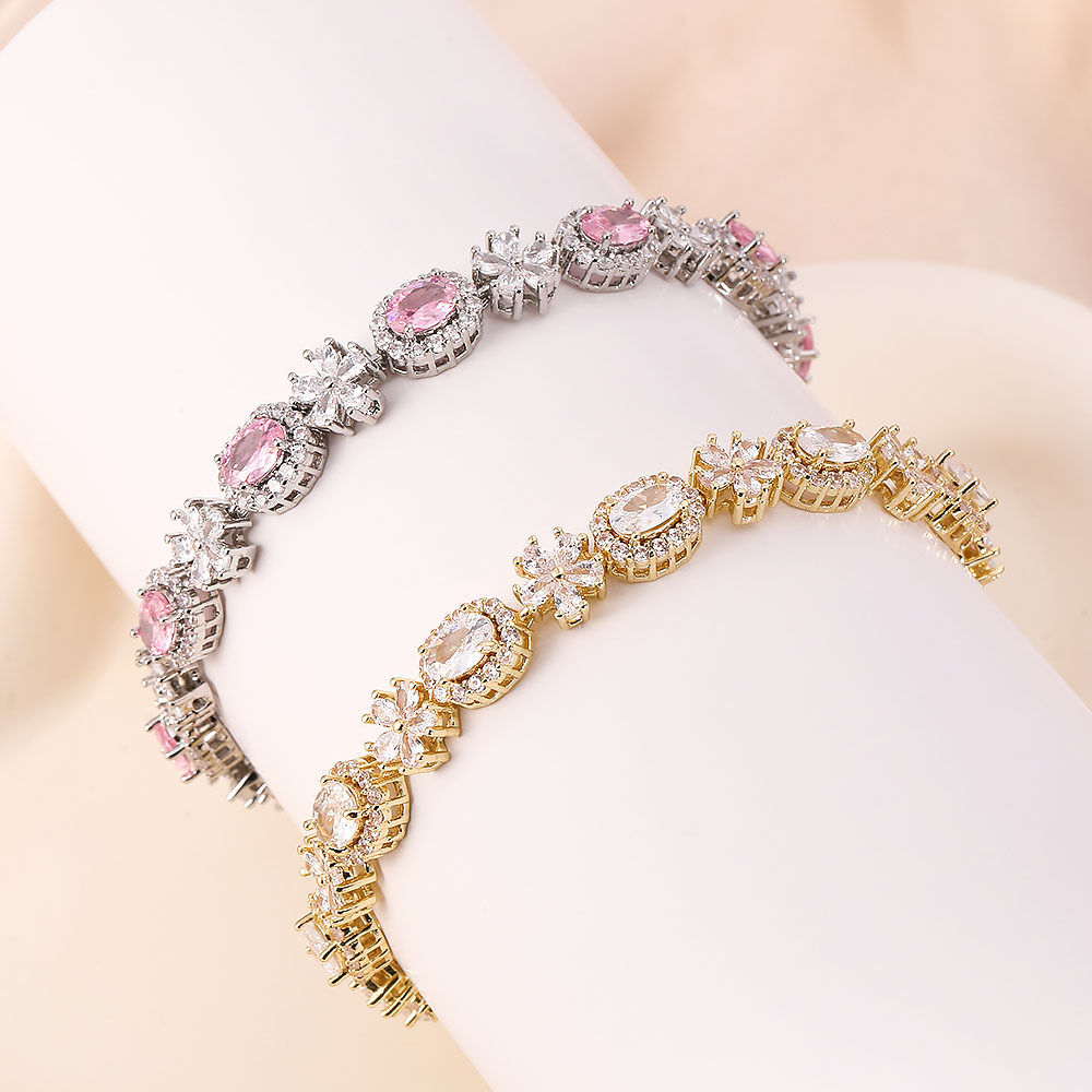 Luxury jewelry designer bracelet gold silver bracelet inlaid moissanite fashionable high-end temperament Roman minimalist zircon bracelet tassel brace