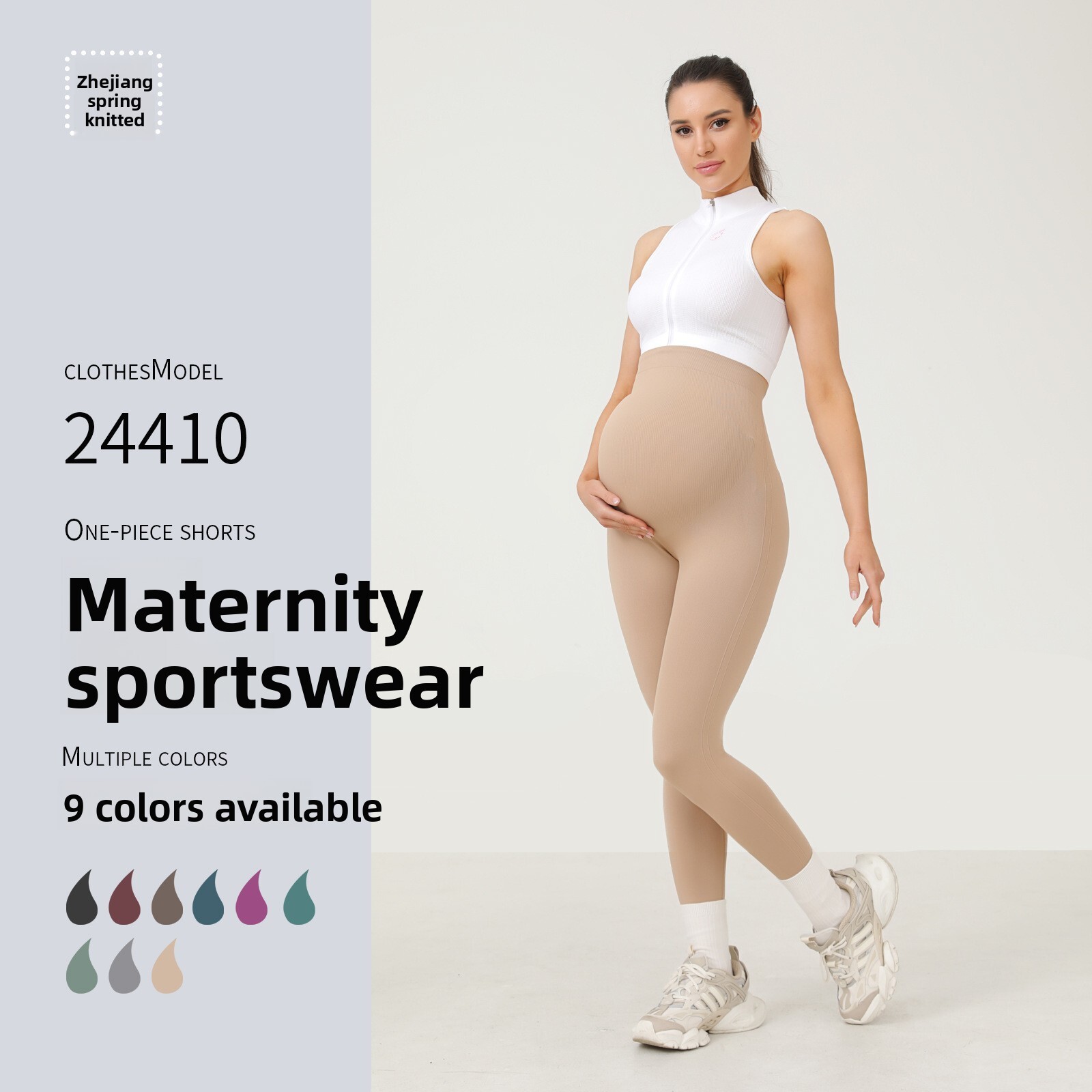 Maternity Leggings for Pregnant Women, Wearable Outside, Sports Casual, Belly Support, Non-Slip, Spring Summer Autumn Trendy, Seamless, No Trace, Yoga Pants