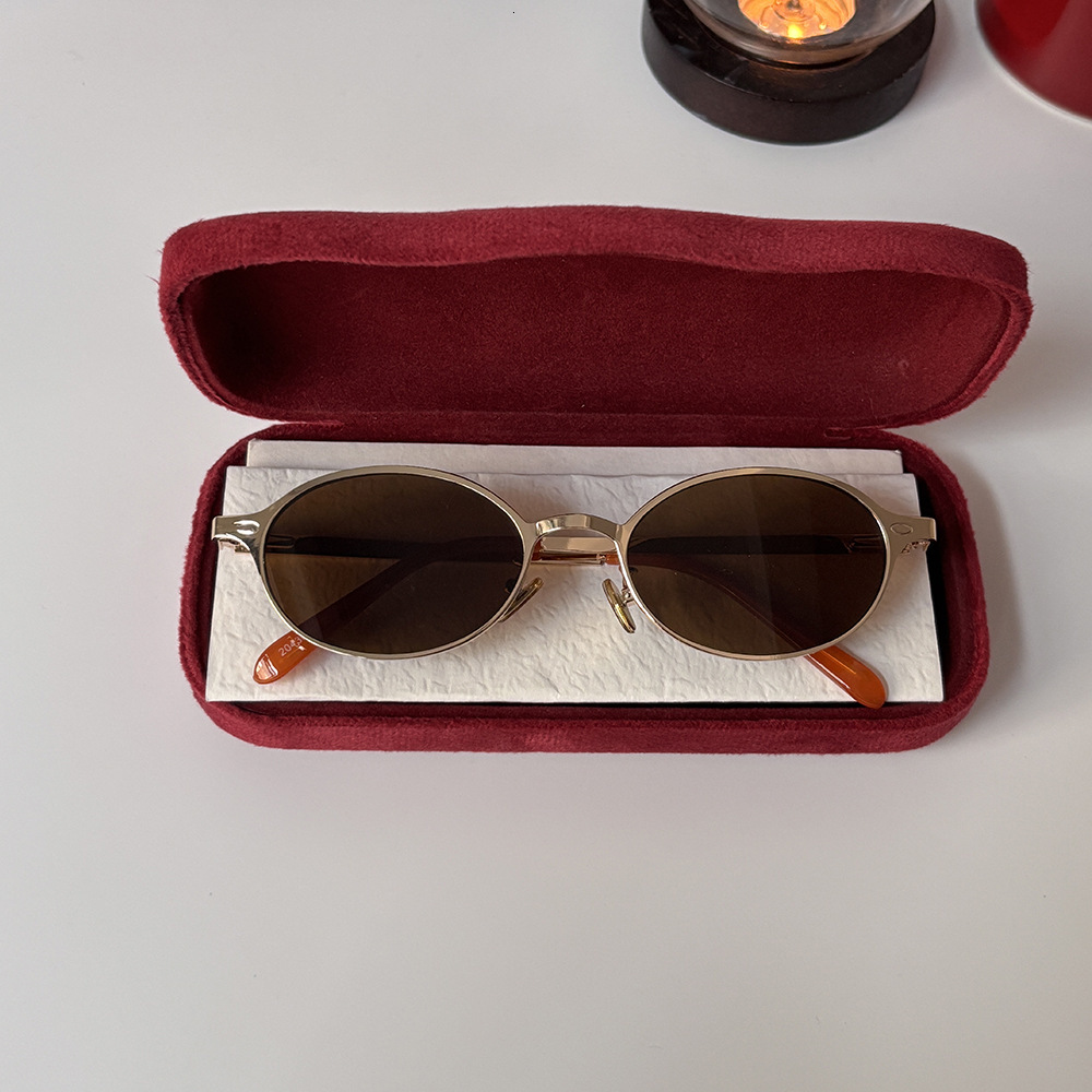 Designer Luxury Glasses, Small-framed Oval-shaped Women's Sunglasses, Trendy And Popular Retro Sunglasses For Small Faces With UV Protection