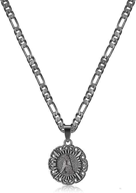 Necklace for Women 14K Gold Plated Round Letter Pendant Capital Monogram Necklace Alphabets From 26 letter Chain Hip Hop Jewelry