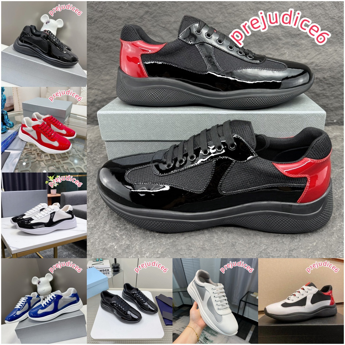 Designer sneakers mens womens america cup shoes classic casual running shoes bright leather nylon outdoor trainers white black red yellow sports trainers shoes