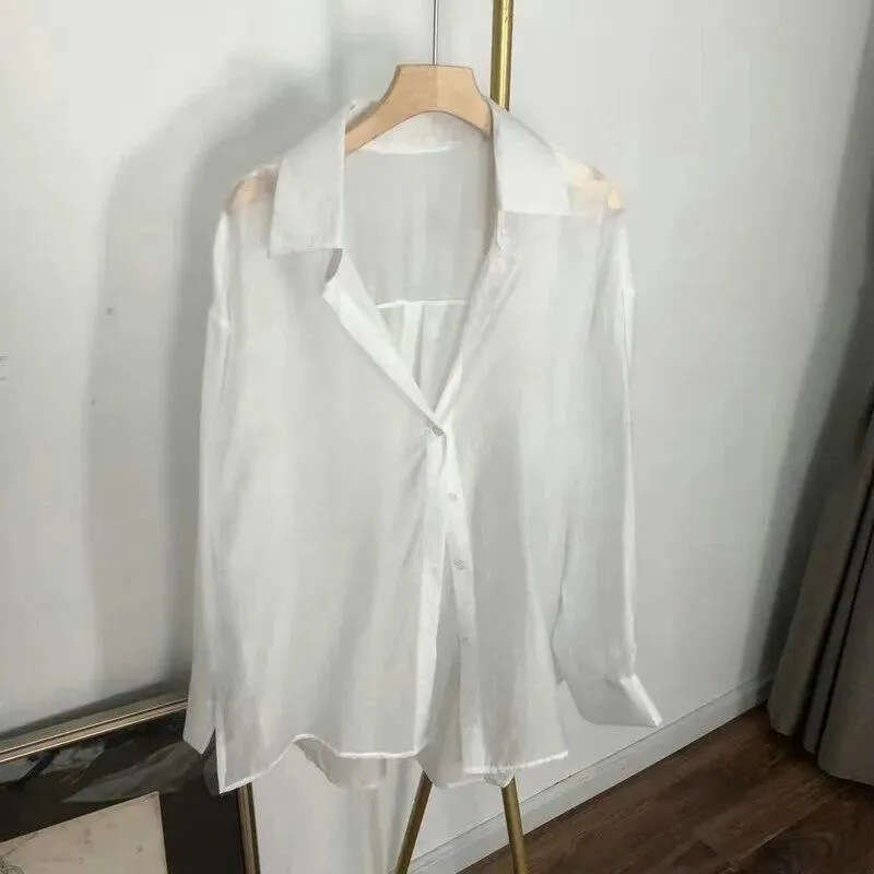 Sun Protection Shirt For Women, Summer Thin Cardigan Shirt, New High-End Design Loose Top B5