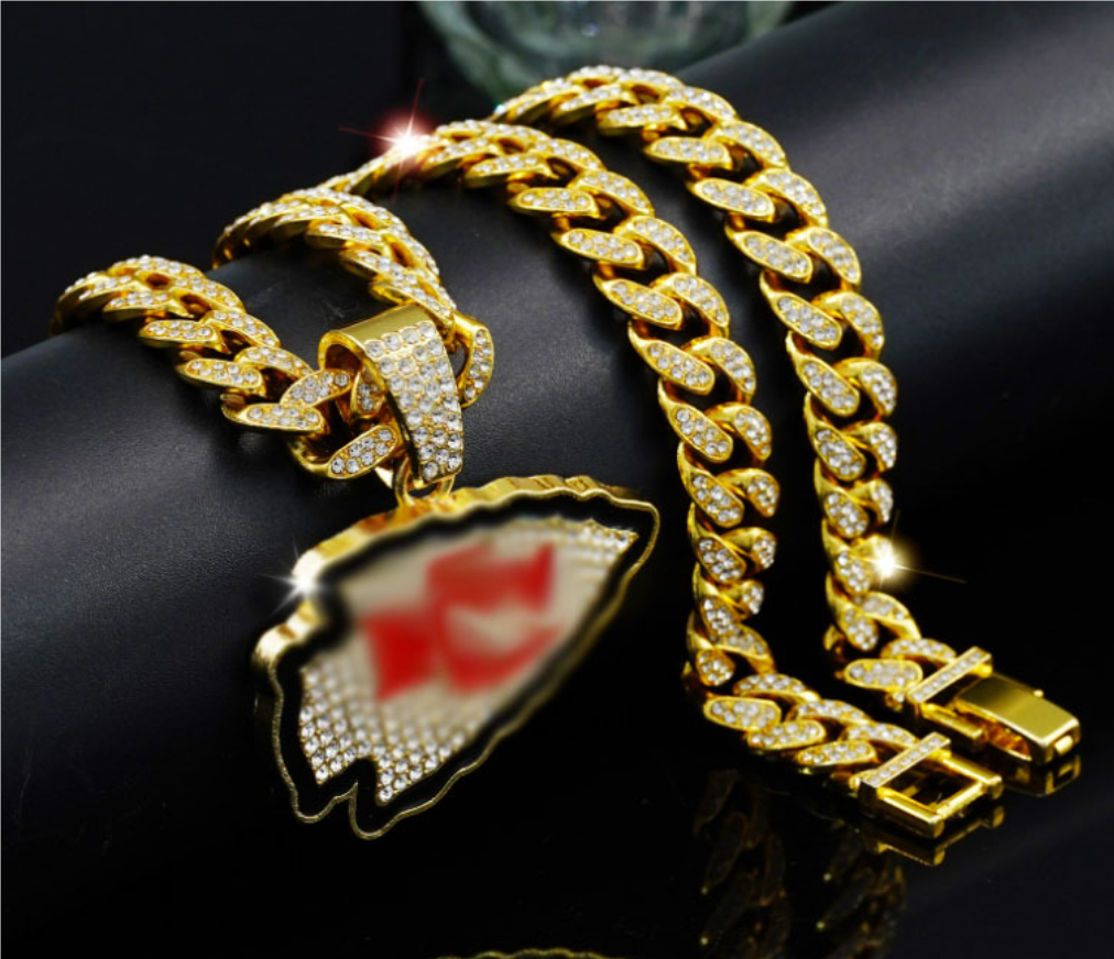 Super Bowl Team Pendant with Cuban Chain Necklace Champions Championship Ring American Football Sport Souvenir Men Fan Gift Can Mix Order